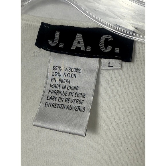 Vintage JAC White Button Embellished Cardigan Lightweight Viscose Nylon Blend - Picture 5 of 7